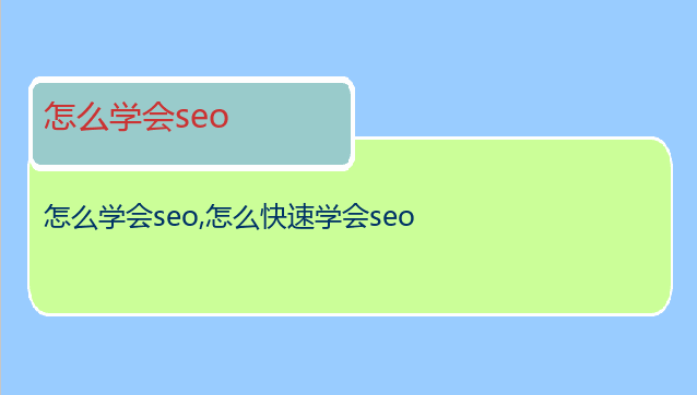 怎么学会seo